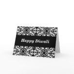 Happy diwali damask (b & w) card
