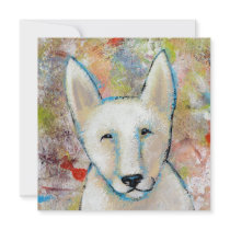 Happy dog  art - Fred - fun unique party invites invitations