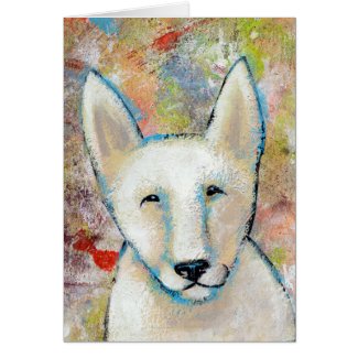 Happy Dog art fun colorful painting of Fred Greeting Cards
