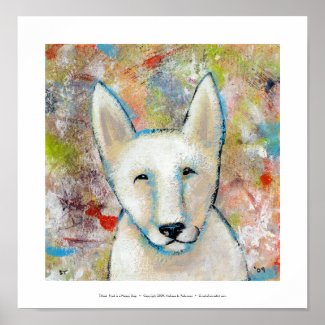 Happy dog art painting - Fred fun shepherd Poster