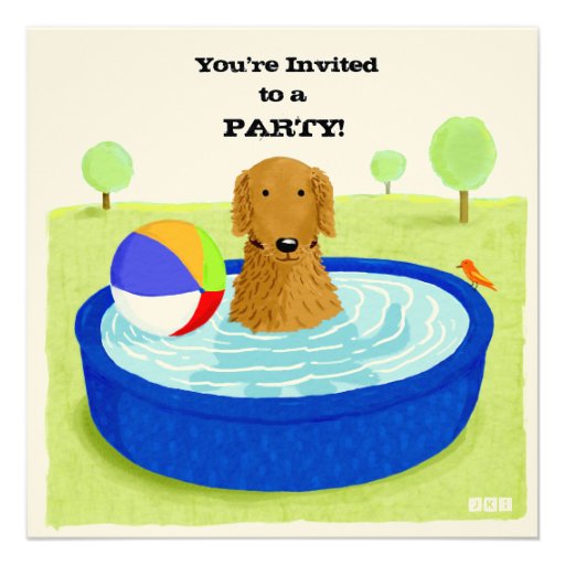 Happy Dog Pool Party Invitation
