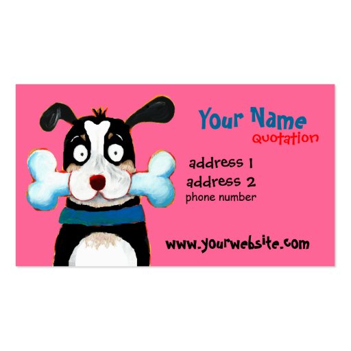 happy dog profile card business card (front side)