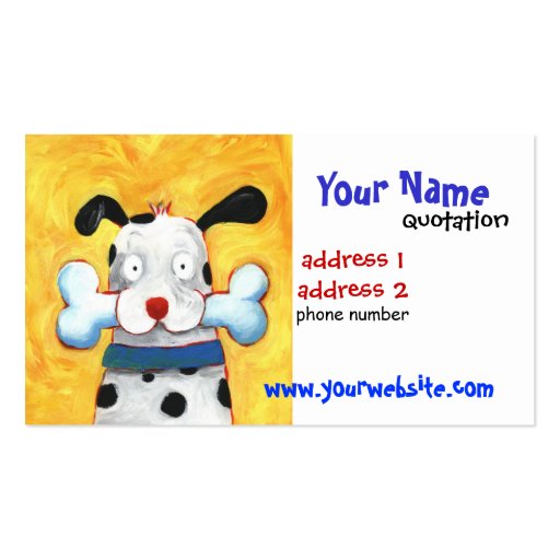 happy dog profile card business cards