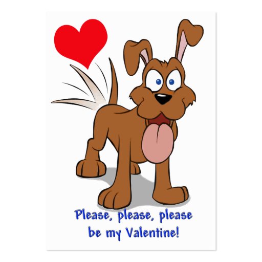 Happy Dog Valentine Cards to Hand Out for Kids Business Card Templates (front side)