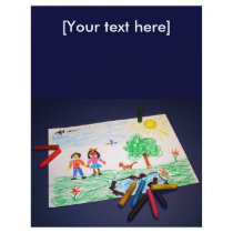 Happy drawing flyer design