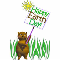 Happy Earthday Groundhog photo sculptures