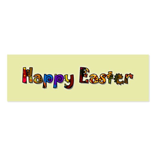 Happy Easter Abstract Bookmark Business Card Template (back side)