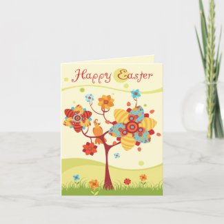 Happy Easter - Abstract Tree card