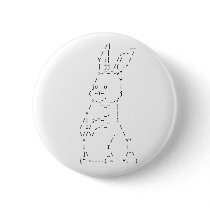 Happy Easter ASCII Bunny Art Buttons