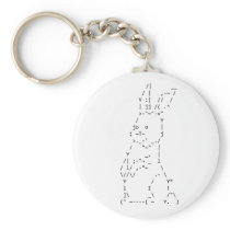 Happy Easter ASCII Bunny Art Keychain