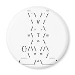 Happy Easter ASCII Bunny Art Magnet