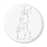 Happy Easter ASCII Bunny Art Refrigerator Magnets