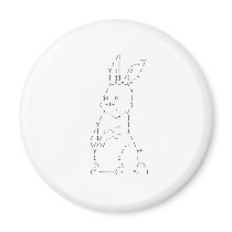 Happy Easter ASCII Bunny Art Refrigerator Magnets