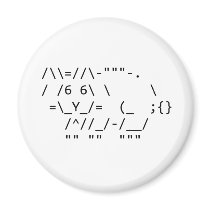 Happy Easter ASCII Bunny Art Magnet