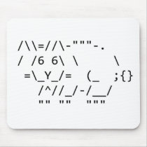 Happy Easter ASCII Bunny Art Mouse Pad