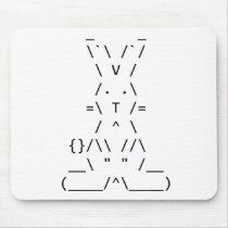 Happy Easter ASCII Bunny Art Mouse Pads