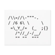 Happy Easter ASCII Bunny Art Post Card