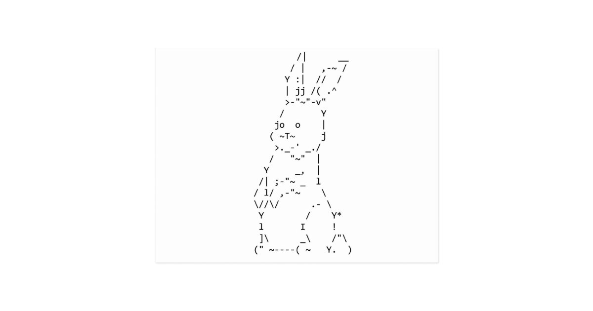 Happy Easter ASCII Bunny Art Postcard Zazzle