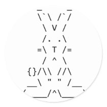 Happy Easter ASCII Bunny Art Stickers