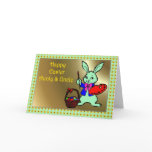 HAPPY EASTER AUNTY & UNCLE BUNNY RABBI GREETING CARDS