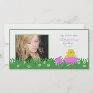 Happy Easter Baby Duck Photo Card photocard