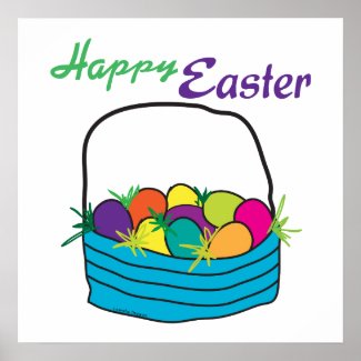 Happy Easter Basket Poster print