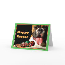 Happy Easter Boxer Dog greeting card