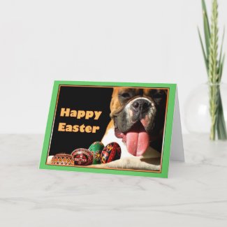 Happy Easter Boxer Dog greeting card