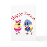 Happy Easter Boy And Girl Egg Card