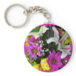 Happy Easter Bright Spring Flowers Keychain