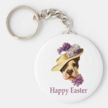 Happy Easter Bulldog Keychain
