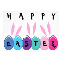 Happy Easter Bunnies And Eggs, Egg Hunt Invite
