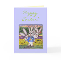 Happy Easter Bunnies Egg Hunt Greeting Card