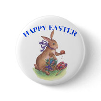 Happy easter bunny buttons