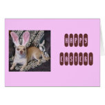 HAPPY EASTER Bunny Ears on Dog Greeting Card