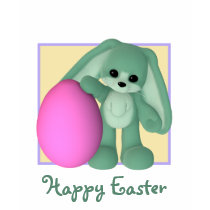 Happy Easter Bunny Giant Egg T-Shirt by mariannegilliand Happy Easter Bunny Giant Egg T-Shirt