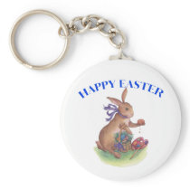 Happy easter bunny key chain