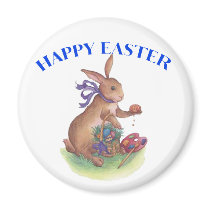 Happy easter bunny fridge magnets
