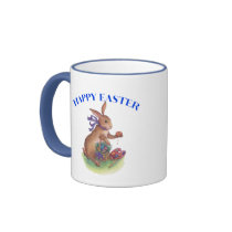 Happy easter bunny coffee mugs