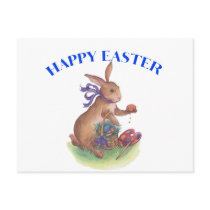 Happy easter bunny postcard
