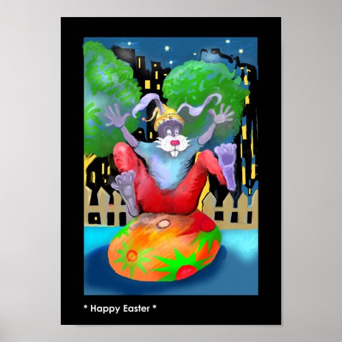 happy bunny posters. Happy Easter Bunny * print