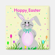 Happy Easter Bunny template magnet