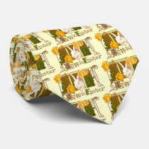 Happy Easter Bunny with Yellow Roses Necktie
