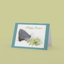 Happy Easter Butterfly Watercolor Painting cards