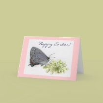 Happy Easter Butterfly Watercolor Painting cards