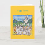Happy Easter Cartoon Bunnies Greeting Cards card