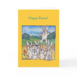 Happy Easter Cartoon Bunnies Greeting Cards cards