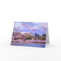 Happy Easter Cherry Blossoms Greeting Cards