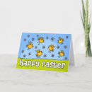 Happy Easter Chicks Card - Happy Easter greeting card with chicks and daisies.
