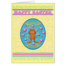 Happy Easter Chocolate Bunnies Greeting Greeting Card
